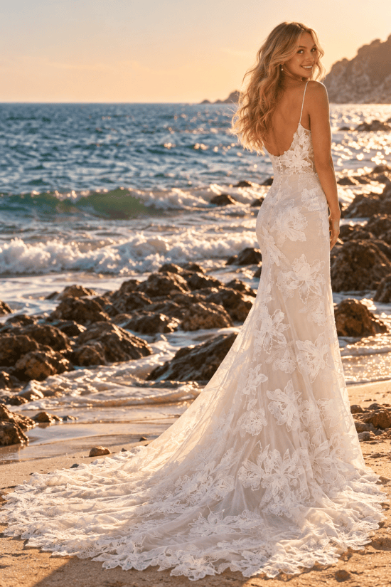 Eladó menyasszonyi ruhák 102 Golden Hour Bridal Beach Portrait