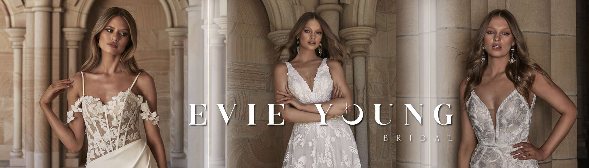 Evie Young 2022 évi esküvői ruha kollekció főoldali bannere
