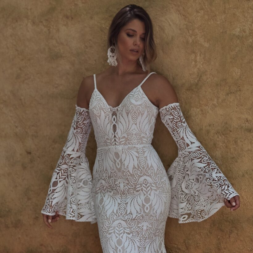 AZURE_EY214_SPAGHETTI STRAP FIT AND FLARE FULL LACE WEDDING DRESS WITH DETACHABLE OFF THE SHOULDER LONG SLEEVES_EVIE YOUNG BRIDAL 294