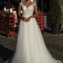 924-1 Wedding dress Lady Di Bride zárt nyakú szalagavató ruha