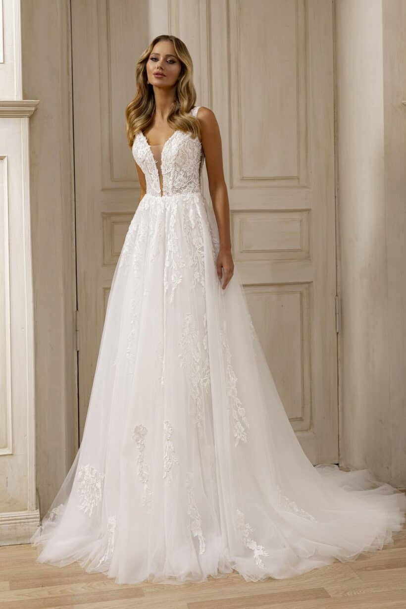 1202-1 Lady Di Bride wedding dress romantikus szalagavató ruha