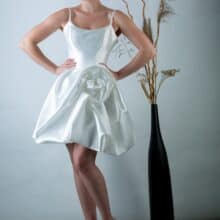 Naomi-2 rövid polgári menyasszonyi ruha