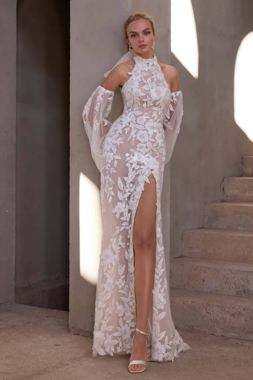 Buggyos ujjú esküvői ruha