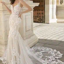 Csipke sellő menyasszonyi ruha