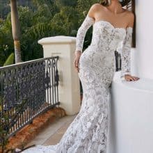 különleges sellő fazonú menyasszonyi ruha