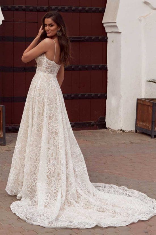 AZARIA ML17518 FULL LACE GOWN WITH PLUNGING NECKLINE FITTED BODICE AND FLOATY SKIRT LOW BACK AND ZIPPER WEDDING DRESS WITH DETACHABLE TRAIN MADI LANE BRIDAL10