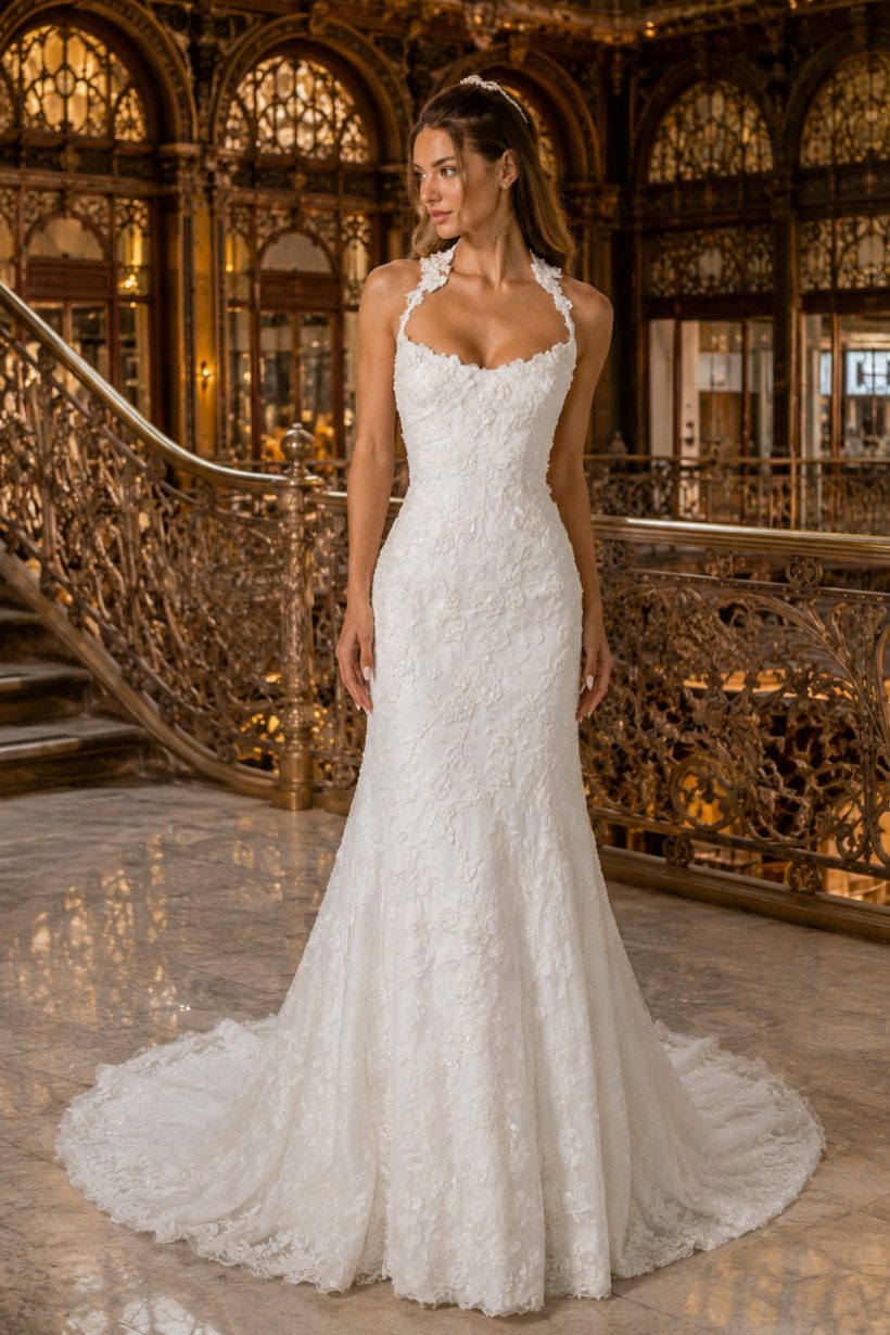 elegáns sellő menyasszonyi ruha